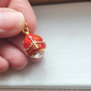 Tiny Red Egg Shaped Charm